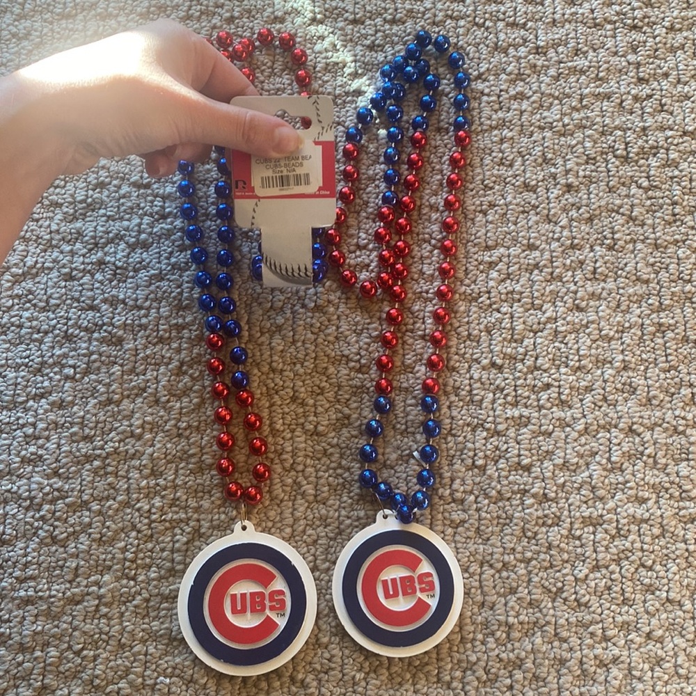 Chicago Cubs Bead Necklaces (Pack of 2.) 22’’ Team Necklaces. Sports Beads. NWT.